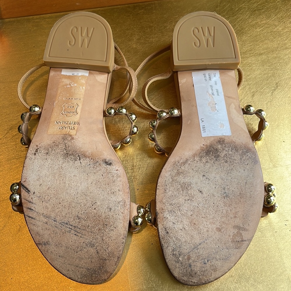 Stuart Weitzman Tini T-Strap Sandals - Picture 13 of 15